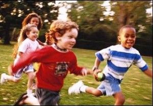 Kids playing together during scheduled visitation hours